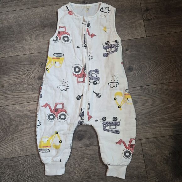 Toddler Construction Print Sleep Sack With Legs – Fits 18–24M - Zipper - Picture 1 of 8